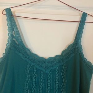Maurices teal lace spaghetti straps & trim tank